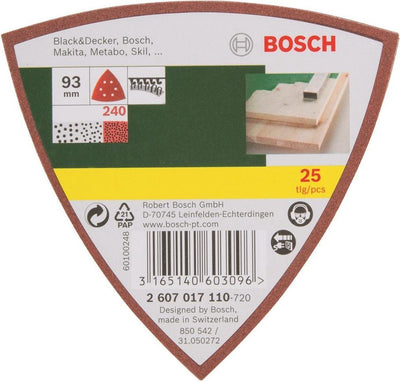 Bosch 25-teiliges Schleifblatt-Set für Deltaschleifer – Klettbefestigung – Körnung 240