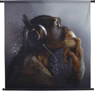HD Collection Wandtuch-Affenkopfhörer 3x105x102cm