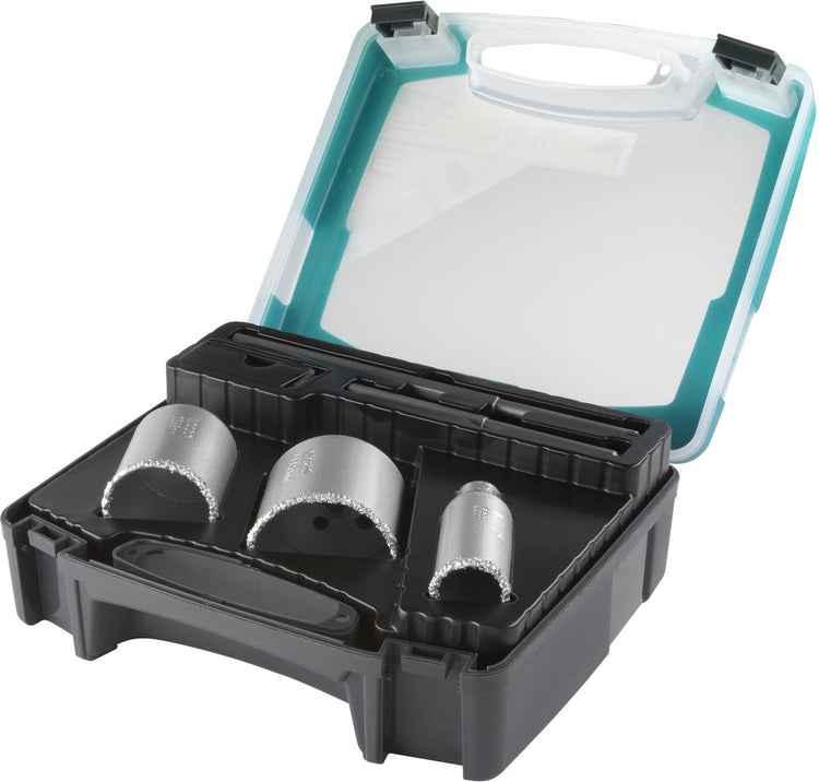Wolfcraft – Lochsägen-Set für Mauerwerk, Fliesen und Stein – ø 33, 53, 68 mm – 1003000