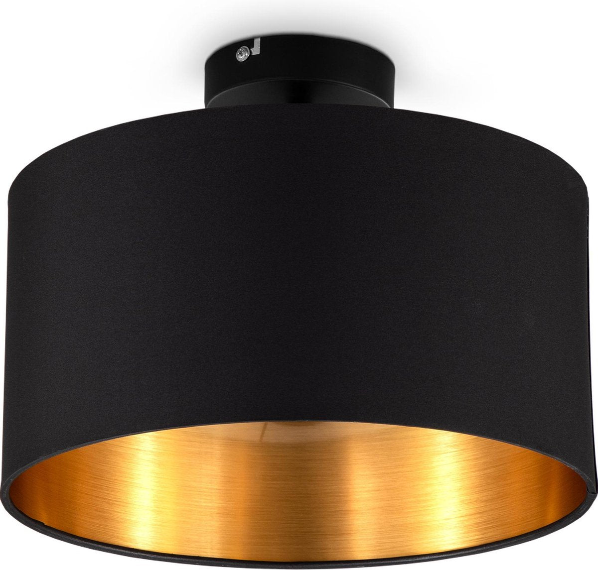 B.k.licht - Deckenleuchte - schwarz-golden - rund - Dekoleuchte - mit E27-Fassung - ø30cm