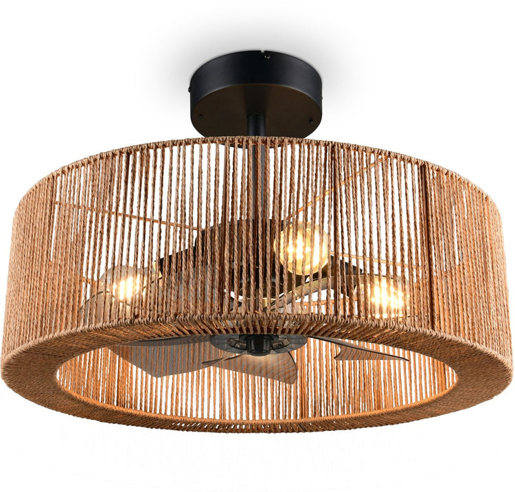 Rl lebe deine leichte Realität Smillum - Fan - natürlich - exkl. 4x E27 4 W - Fernbedienung - 3 Geschwindigkeitsstufen - Höhenverstellbar - Sommer- und Wintermodus