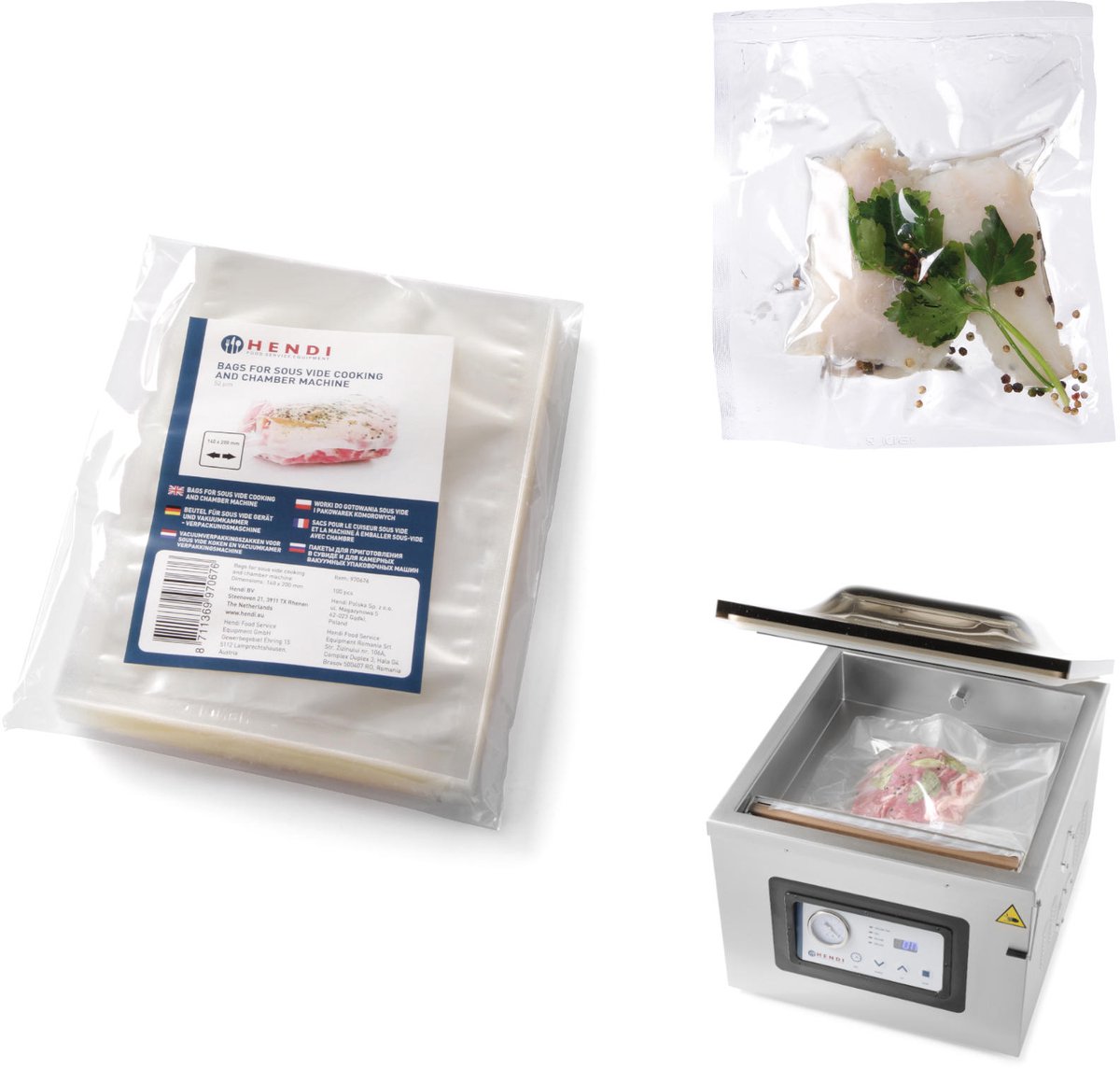 Hendi – Sous-Vide-Kochbeutel – 150 x 250 mm – Nylon-Polyethylen