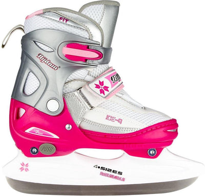 Nijdam Eiskunstlaufschuh – verstellbar – Größe 30–33 – halbweicher Stiefel – rosa