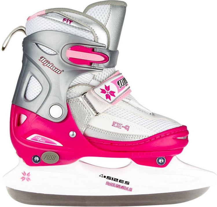 Nijdam Eiskunstlaufschuh – verstellbar – Größe 30–33 – halbweicher Stiefel – rosa