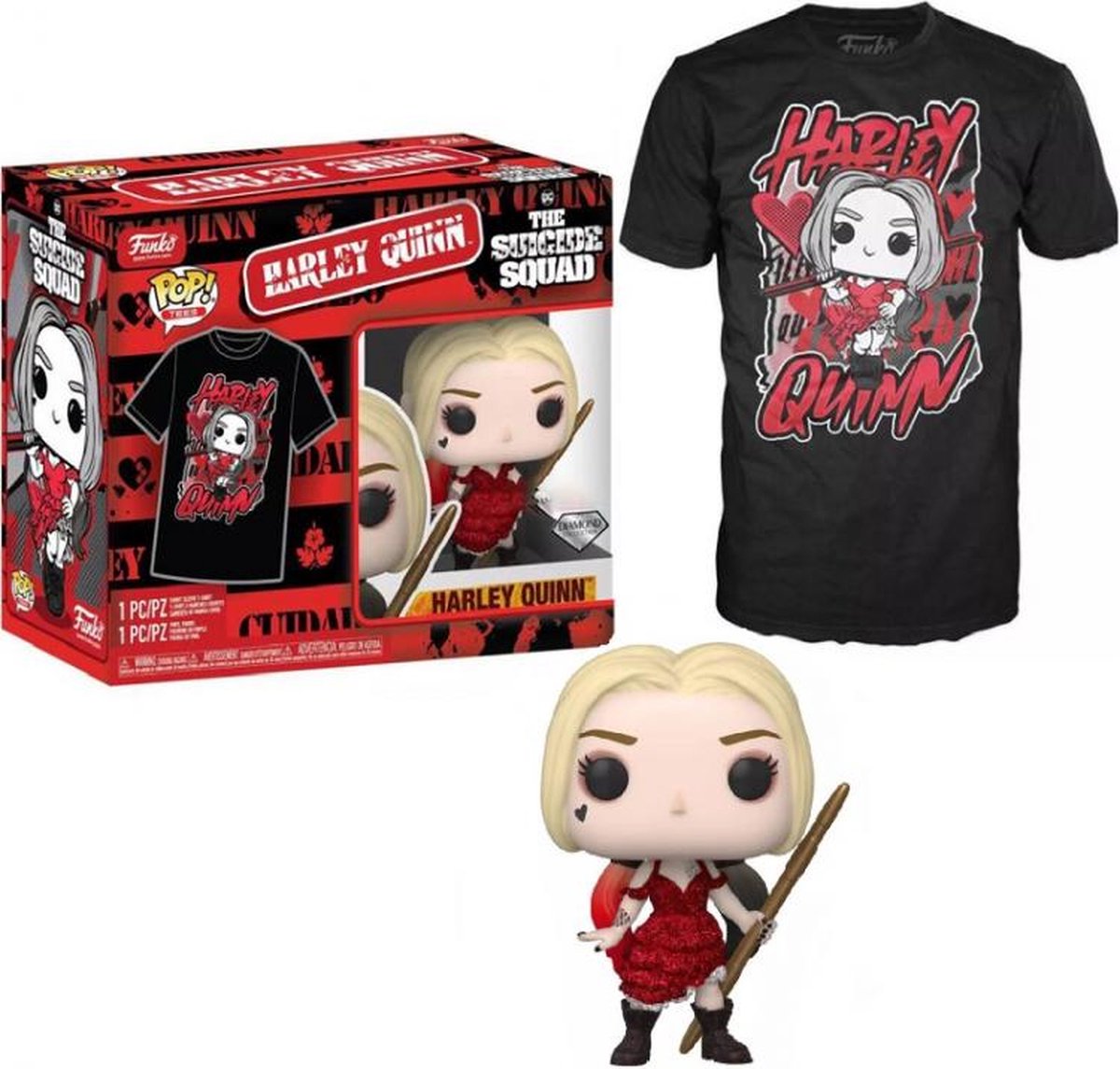 Funko-Pop! T-Shirt-Box: DC The Suicide Squad – Harley Quinn #1111 Diamond Collection exklusiv (Größe L)