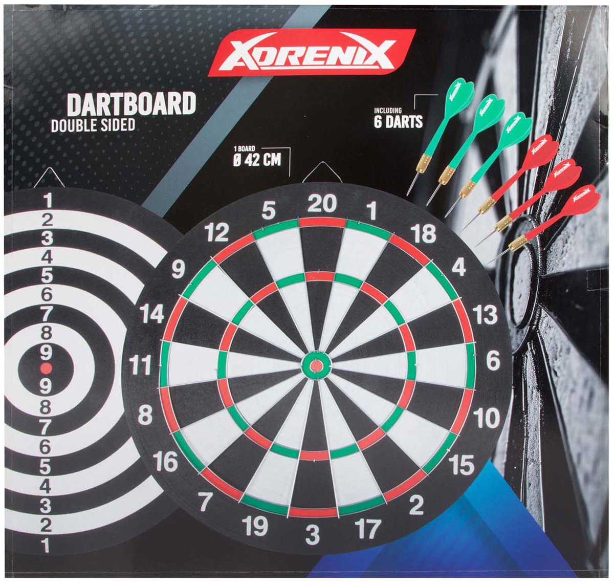 Adrenix Adrenix Dartboard Classic mit 6 Pfeilen