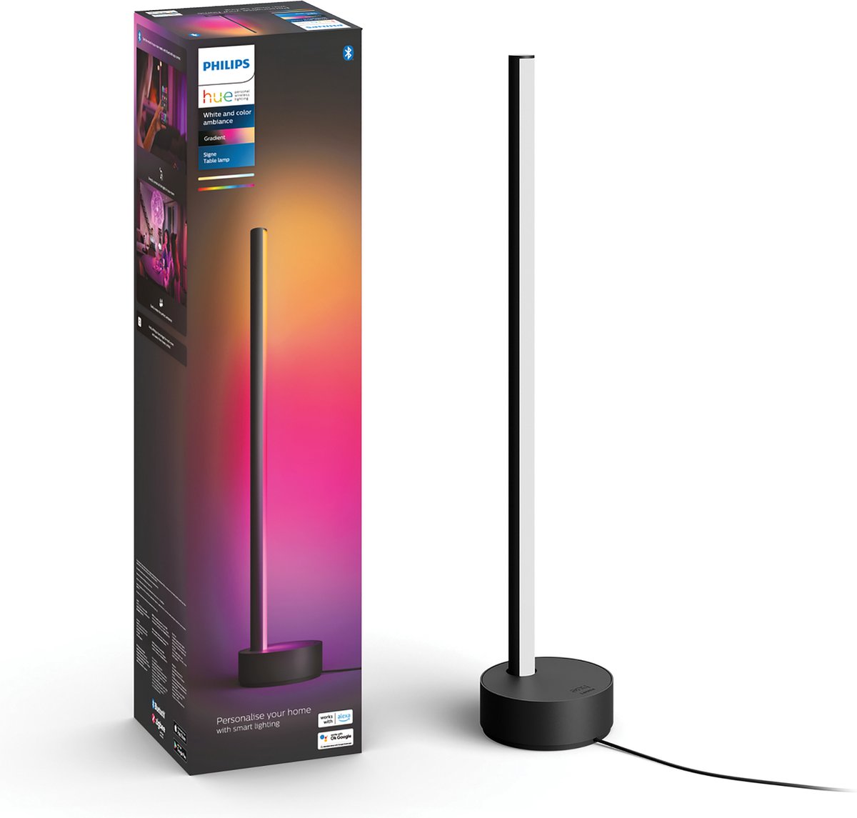 Philips Hue Gradient Signe Tischlampe – weißes und farbiges Licht – Schwarz