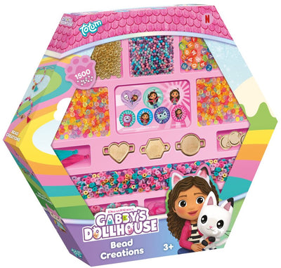 Totum Gabbys Puppenhausperlen-Set 1500 Stück | Armbänder basteln, Spielzeug für Mädchen ab 3 Jahren | Bastelset, Schmuck herstellen, kreatives Spielzeug, Geschenktipp für Gabbys Puppenhaus