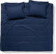 Damai linea – Bettbezug – 240 x 200 220 cm – Einzelbetten – Indigo + 2 Kissenbezüge 60 x 70