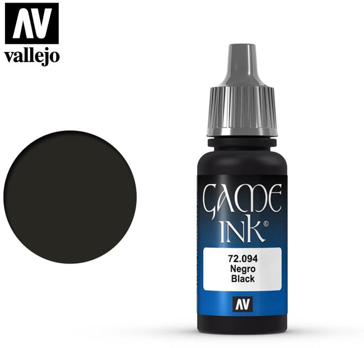 Vallejo Hobby Paint Acrylfarbe – 72094 Game Color – schwarze Tinte – Acryl – Farbflasche – 18 ml