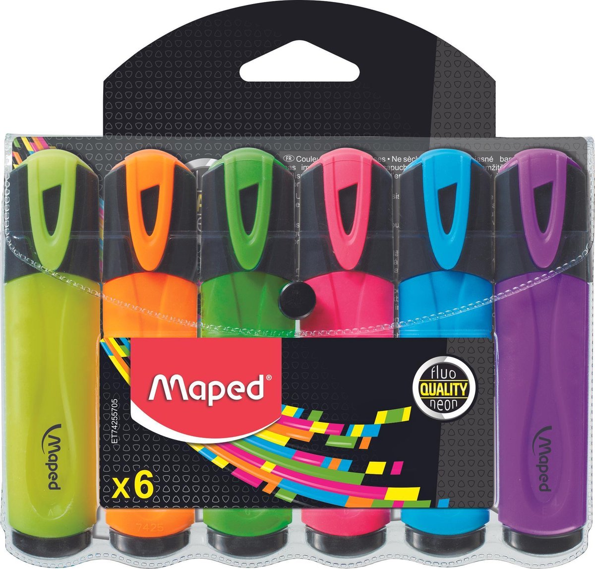 Maped Office Fluo Pep's Textmarker Classic – verschiedene Farben – im Etui x 6