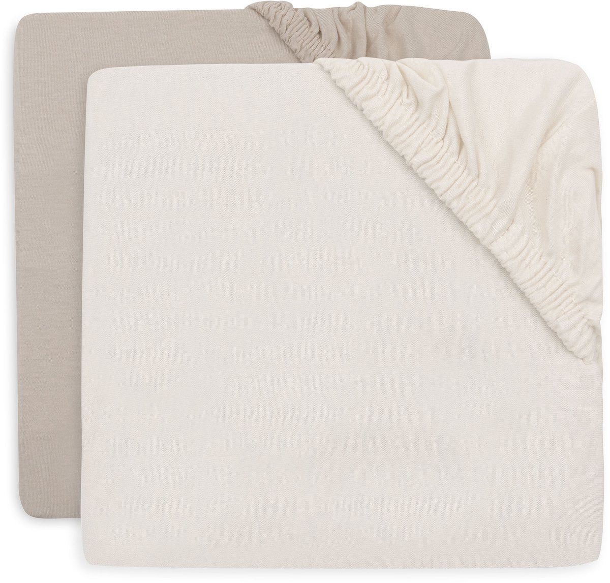 Jollein Spannbettlaken für Bett – 70 75 x 140 150 cm – Jersey – Haferflockensand