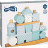 Small Foot - Stapelhaus aus Holz blau - 18-tlg.
