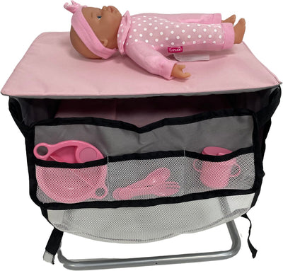 Dimian – Bambolina – Wickeltisch-Set mit Puppe und Zubehör – Bett in der Nähe von mir