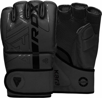 Rdx Sports – F6 Kara – Boxhandschuhe – MMA-Handschuhe – Training – Kampfsporthandschuhe – Boxen – Schwarz – matt – Größe L