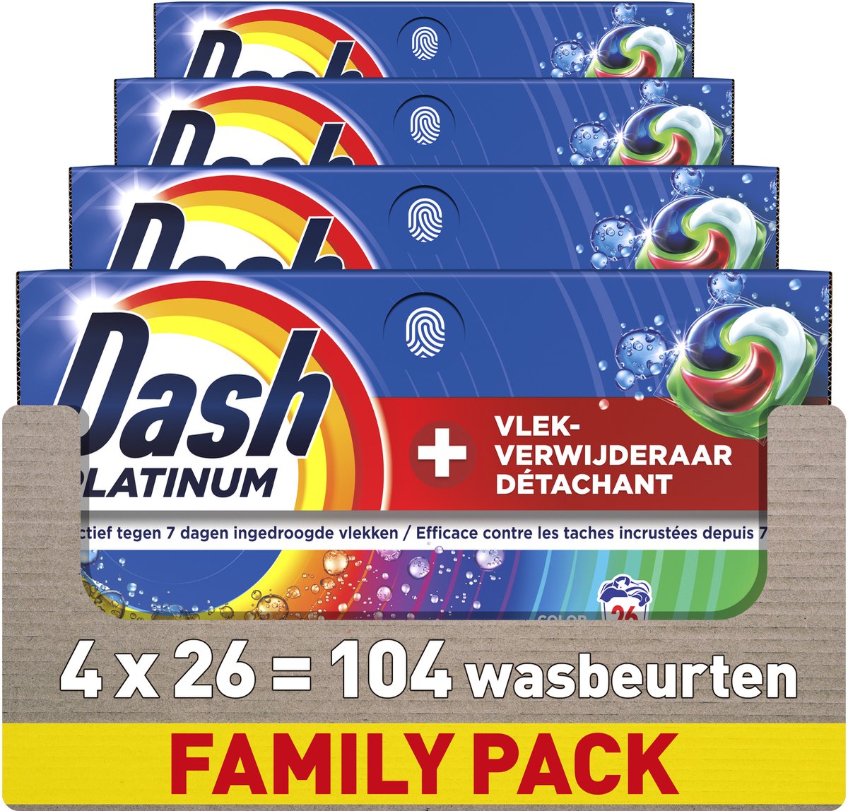Dash Waschmittel-Pods® – +zusätzliche Fleckenentfernungsfarbe – 4 x 26 Wäschen