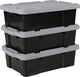 Iris Powerbox Aufbewahrungsbox - 25l - Kunststoff - Schwarzgrau - 3er-Set