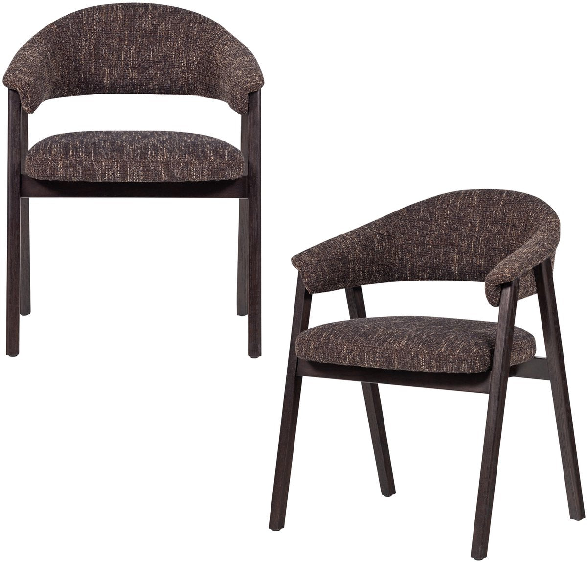 Woood Tunar Esszimmerstuhl mit Armlehne – Eichenholz – dunkelbraun – 2er-Set