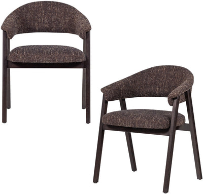 Woood Tunar Esszimmerstuhl mit Armlehne – Eichenholz – dunkelbraun – 2er-Set