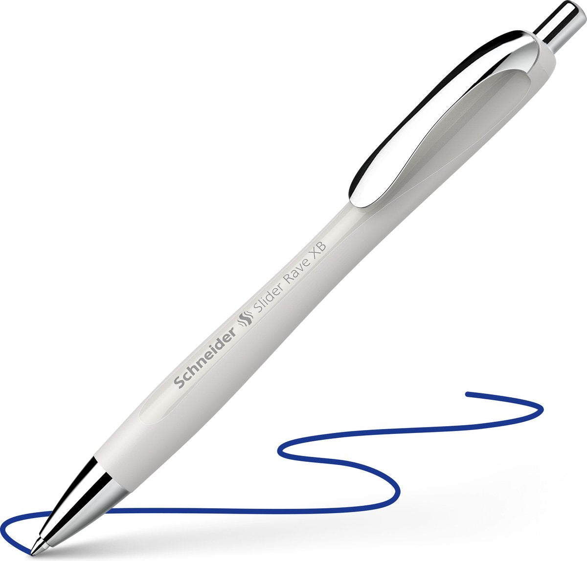 Schneider Schreibgeräte Schneider Kugelschreiber – Slider Rave – Trend Edition – Silbergrau – Feder xb – S-132512