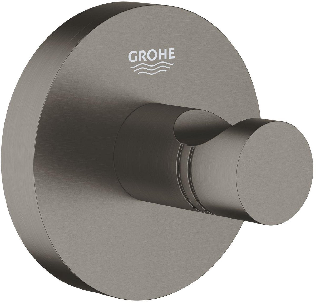 Grohe Starthaken – Wandmontage – Schrauben oder Kleber – Metall – gebürsteter Hartgraphit