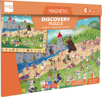 Scratch 2 in 1 Magnetpuzzle – Entdeckungsspiel – Ritter – 52,3 x 30,5 cm – 48 Teile – 3 Jahre