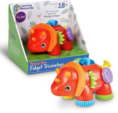 Lernressourcen Dinosaurier Tracy, das zappelnde Triceratops-Spielzeug. - 3+