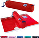 Oxford-Federmäppchen – rot mit Gummizug – rundes Federmäppchen 22 cm – Federmäppchen für Jungen – Federmäppchen für Mädchen