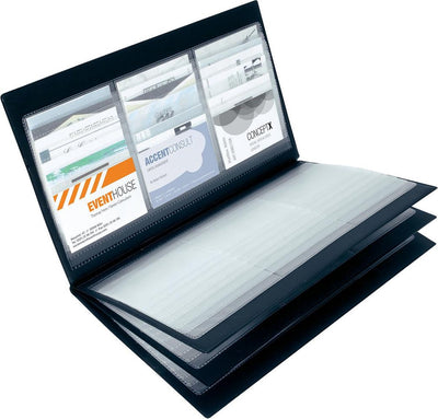 Sigel Visitenkartenmappe - 180x300x19mm - schwarzes Kunstleder - für 288 Karten - si-vz175