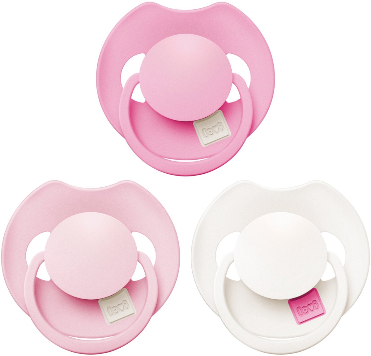 Difrax Lovi Schnuller Dynamic – Prime – 0 bis 6 Monate – Pink – 3 Stück