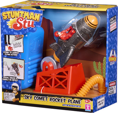 Bandai – Stuntman Stu – Rakete – Stunt-Spielzeug – inklusive Stunt-Figur – Crash-Spiel mit Fahrzeug und Zubehör – Spielzeug für Kinder ab 4 Jahren – coss8199