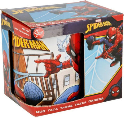 Spider-Man-Becher Spiderman große Macht Keramik rot blau (11,7 x 10 x 8,7 cm) (350 ml)