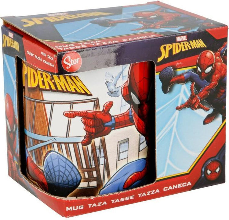 Spider-Man-Becher Spiderman große Macht Keramik rot blau (11,7 x 10 x 8,7 cm) (350 ml)