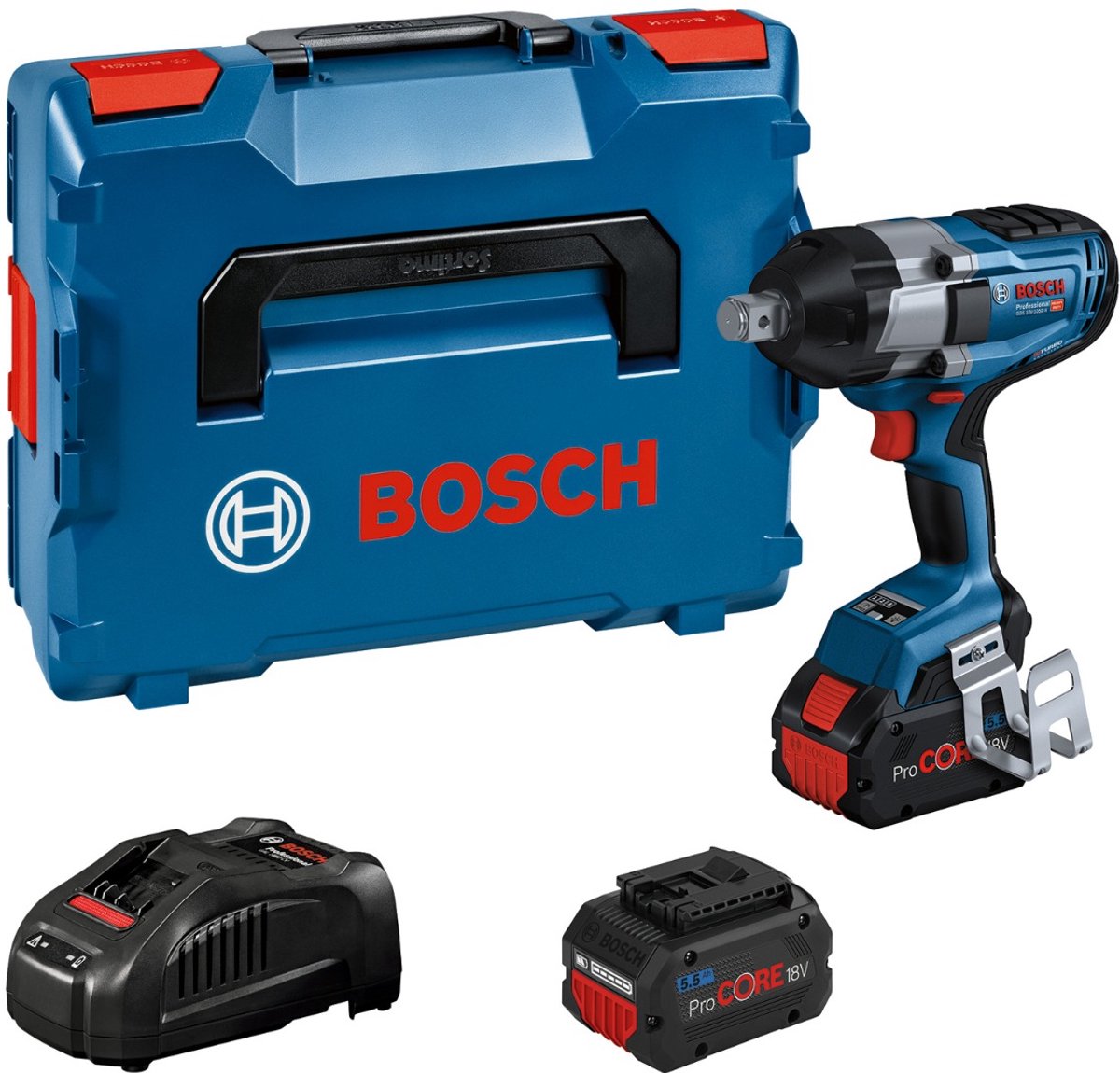 Bosch Professional GDS 18V-1050 H Schlagschrauber - Biturbo - mit 2x 18V Akkus (8,0 Ah) und Ladegerät