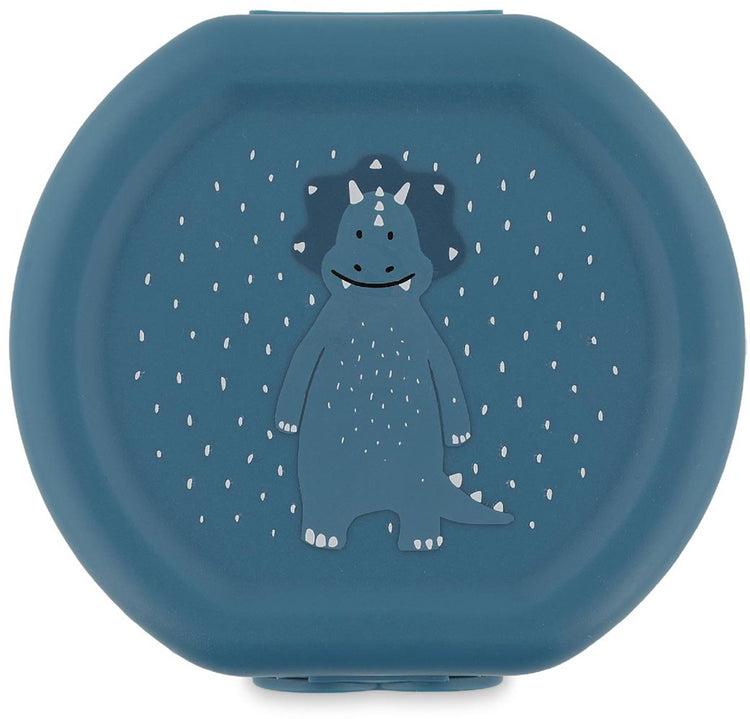 Trixie Set aus zwei Snackboxen mit Clip – Mr. Triceratops – leicht zu öffnen – BPA-frei – für die Schule und unterwegs