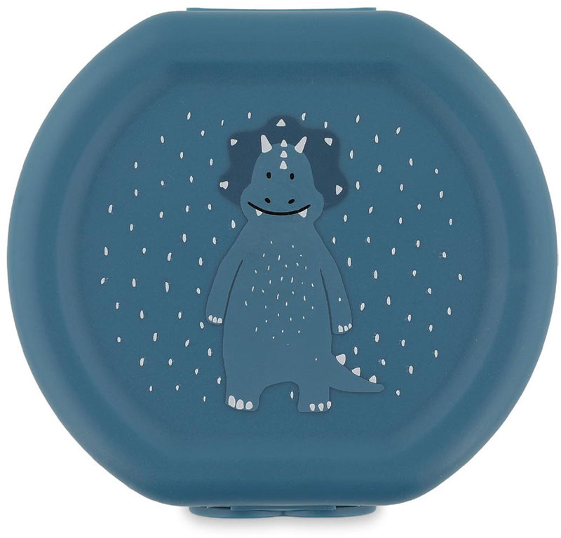Trixie Set aus zwei Snackboxen mit Clip – Mr. Triceratops – leicht zu öffnen – BPA-frei – für die Schule und unterwegs