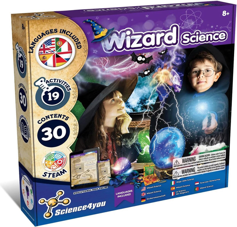 Science 4 you science4you Wizard Science – Experimentierset – 30 Teile – 19 Aktivitäten – mit Zauberstab – ab 8 Jahren
