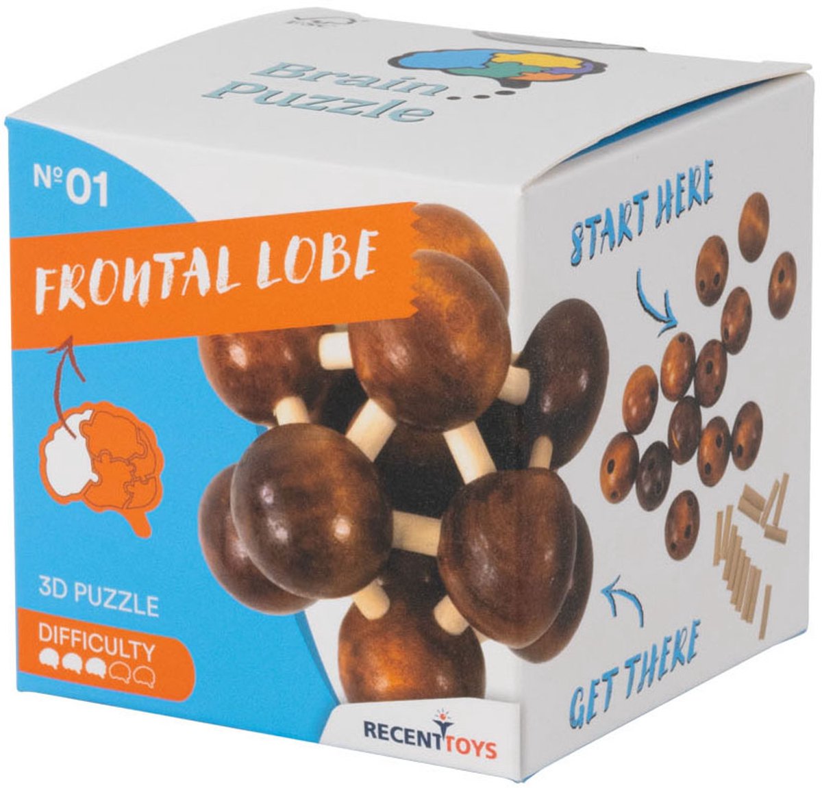 Aktuelle Spielzeuge Denksportaufgabe aus Holz Puzzle Frontallappen - Denksportaufgabe.