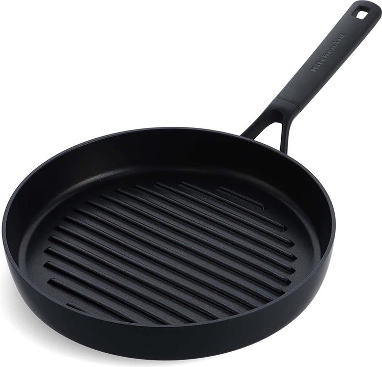 Kitchenaid klassische geschmiedete Aluminium-Grillpfanne ø28 cm – Schwarz – Induktion – antihaftbeschichtet – PFAS-frei