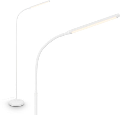 B.k.licht briloner mura – LED Stehleuchte – dimmbar – 6w – 600lm – Touch-Steuerung – schwenkbar – weiß – moderne Leseleuchte