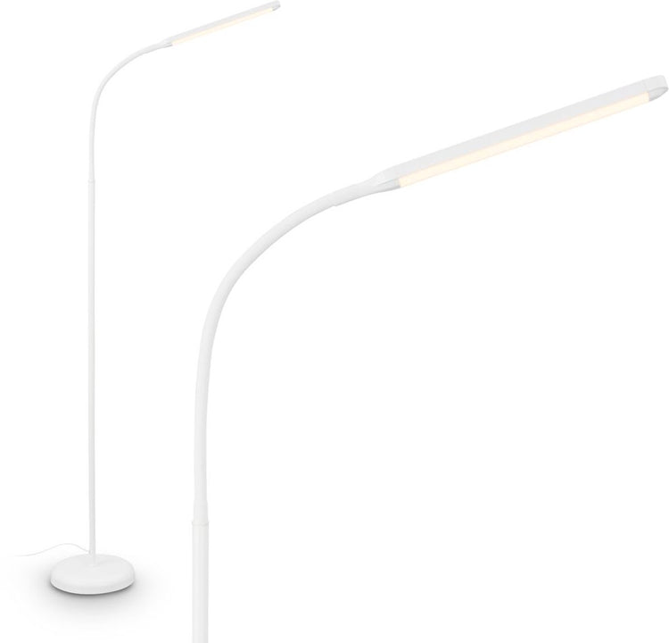 B.k.licht briloner mura – LED Stehleuchte – dimmbar – 6w – 600lm – Touch-Steuerung – schwenkbar – weiß – moderne Leseleuchte
