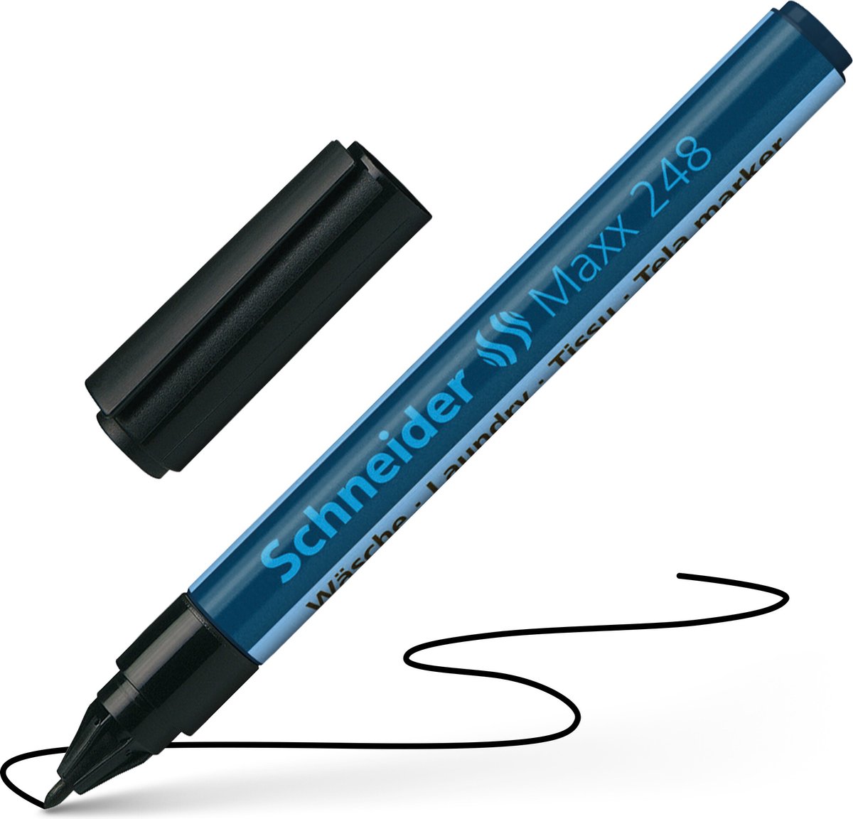 Schneider Schreibgeräte Schneider Wachsmarker – Maxx 248 – Strichstärke 1,0 mm – Schwarz – Textilmarker – S-72481