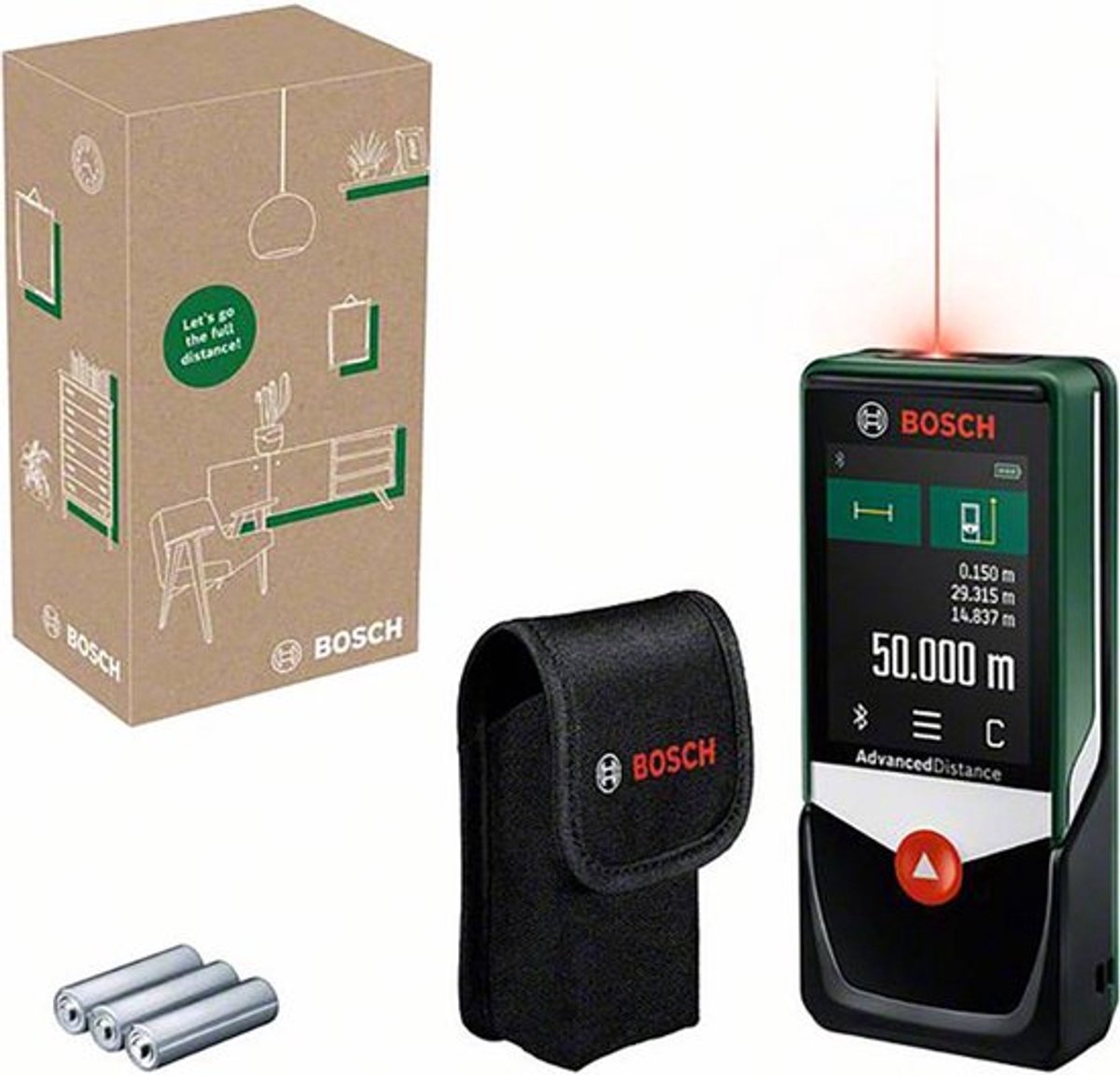 Bosch advanceddistance 50c – Laser-Entfernungsmesser – inklusive Batterien und Aufbewahrungskoffer