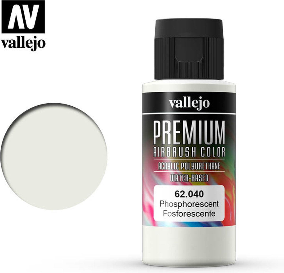 Vallejo Hobbyfarbe – 62040 Premium-Airbrush-Farbe – phosphoreszierend – fluoreszierend – 60 ml Farbflasche – 1 x 60 ml