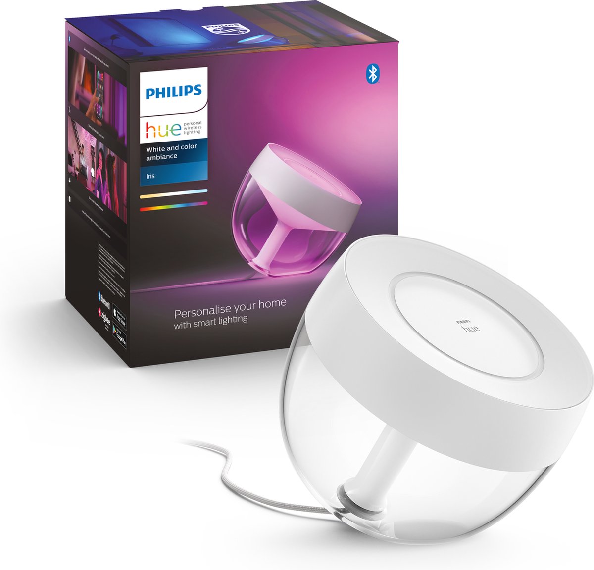 Philips Hue Iris Tischleuchte – weißes und farbiges Licht – weiß