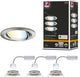 Paulmann LED Einbauleuchte Smart Home Zigbee 3.0 Nova Plus Coin Basisset schwenkbar rund 84mm 50° Coin 3x6W 3x470lm 230V dimmbar Tunable White Brushed Steel