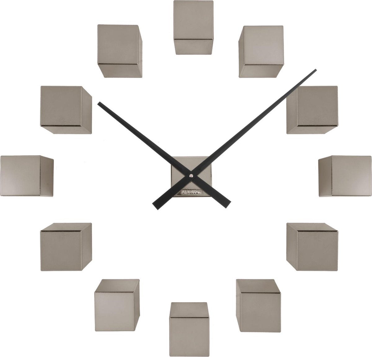 Karlsson Wanduhr diy kubisch metallic – grau – 40 x 5,5 x 40 cm – Wanduhr skandinavisch