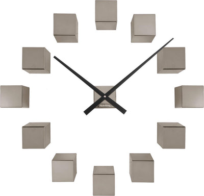 Karlsson Wanduhr diy kubisch metallic – grau – 40 x 5,5 x 40 cm – Wanduhr skandinavisch