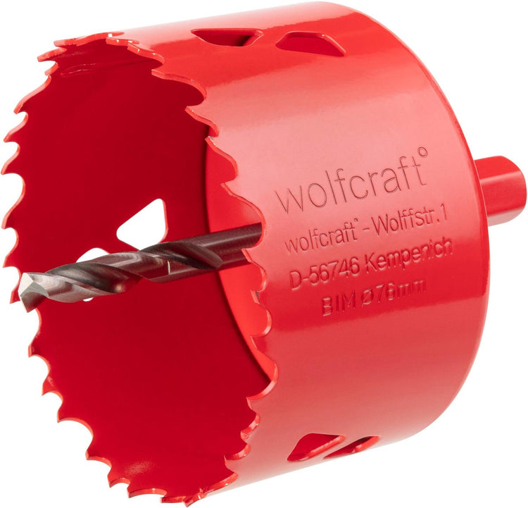 Wolfcraft – Lochsäge 76 mm – BIM-Lochbohrer 76 mm – Lochsäge – 5494000