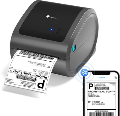 Phomemo d520bt – kabelloser Etikettendrucker – Bluetooth USB – Thermodruck – für mobilen PC – inklusive Etiketten – Grau